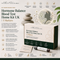 Promotional graphic for the Its ME & YOU Clinic Hormone Balance Blood Test Home Test Kit UK. The kit includes a white and dark green box, a small white card, and a black test tube with a white cap, shown against a light beige background with various health icons and text detailing the 15 markers and benefits.
