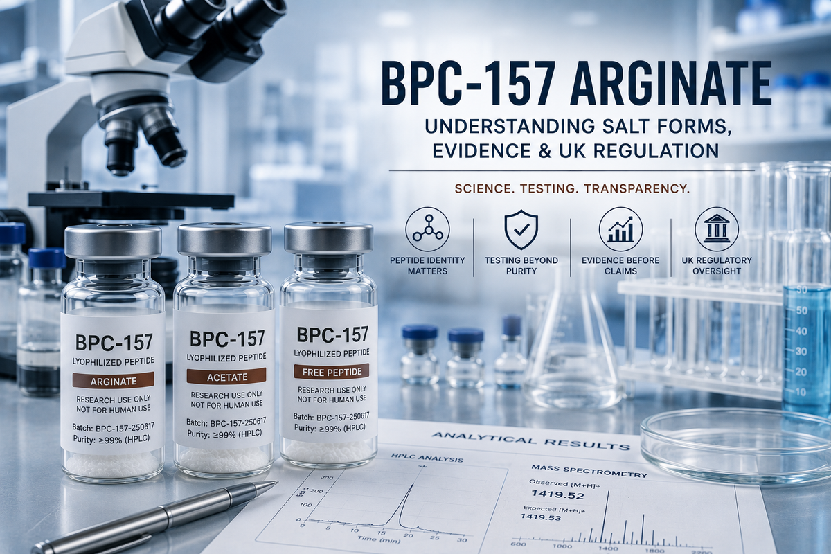 BPC 157 Arginate UK: Acetate, Evidence & UK Peptides