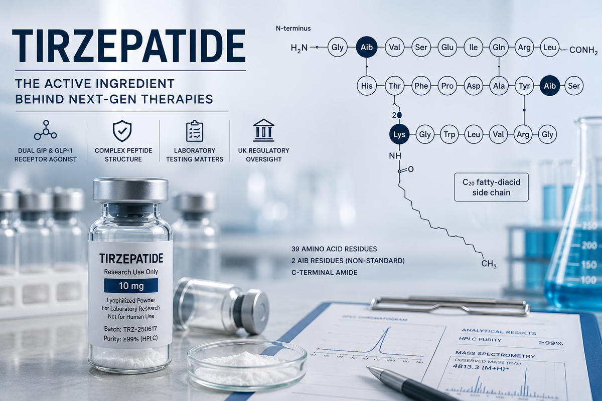 Tirzepatide UK: Mounjaro, Testing & UK Peptides