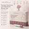 Its ME & YOU Clinic Female Hormone and Metabolic Blood Test Home Kit UK, featuring a white and dusty pink product box and a matching blood test tube displayed on a reflective surface with informational text and icons.