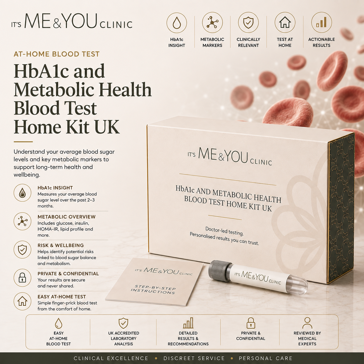 HbA1c and Metabolic Health Blood Test Home Kit UK