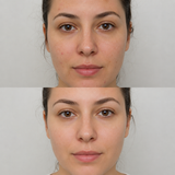 Illustrative Retinol Peel before and after comparison showing reduced blemishes, smoother texture and a brighter, more even-looking complexion.