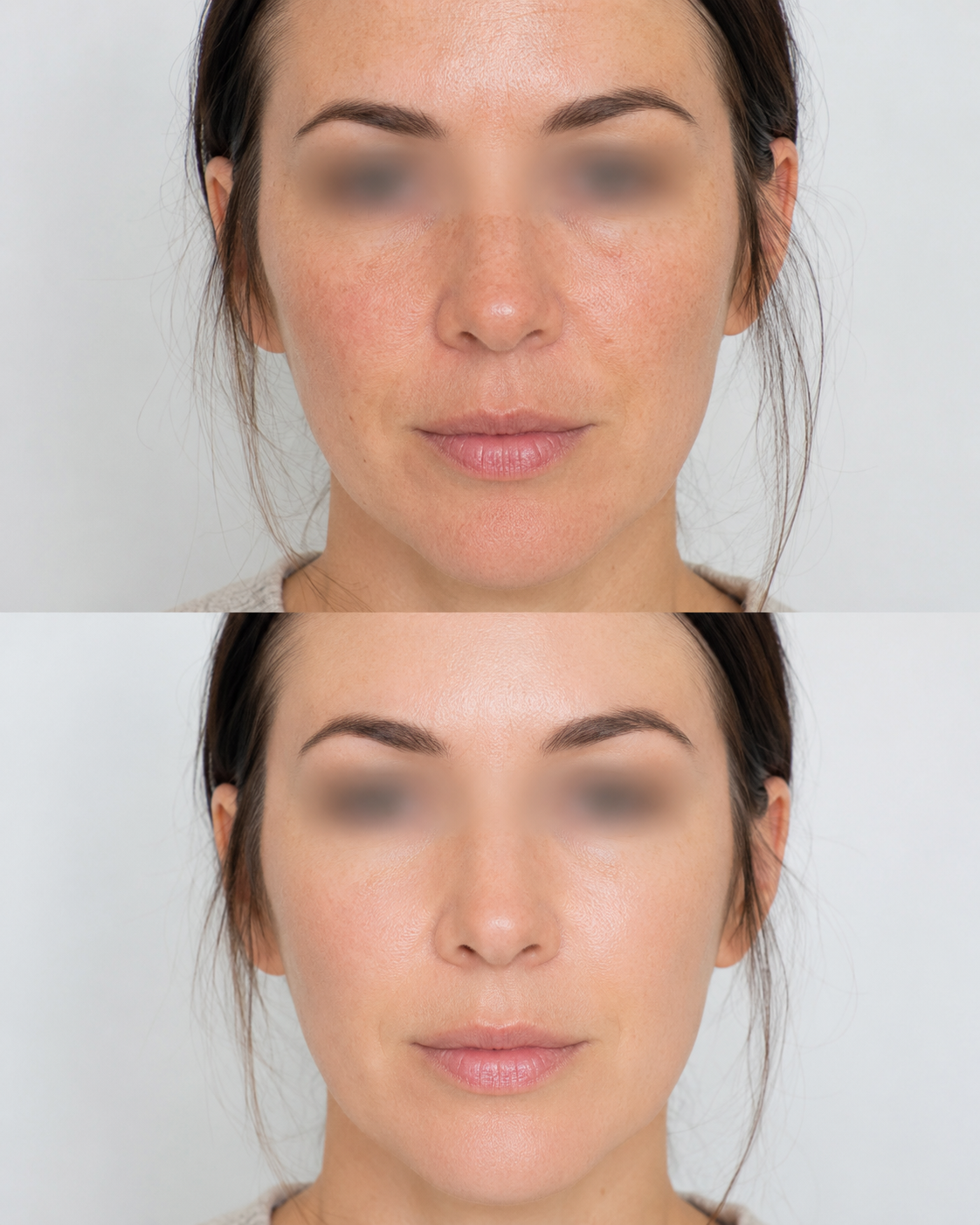 Retinol peel before and after results showing smoother, brighter and more even looking skin after treatment at It’s Me & You Skin Clinic in Kingston upon Thames, Surrey and London
